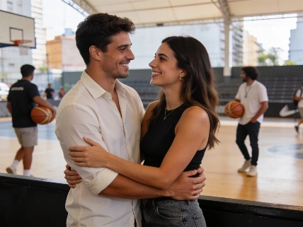 Sofi Martínez y Diego Leuco sorprenden con reencuentro en evento de básquet De Chismes