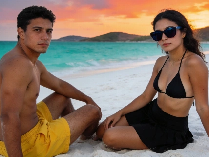 Paco Amoroso festeja su cumpleaños 33 junto a Loreto Peralta en la playa De Chismes