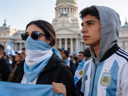 Lali Espósito y Dillom participaron en protesta frente al Congreso argentino De Chismes