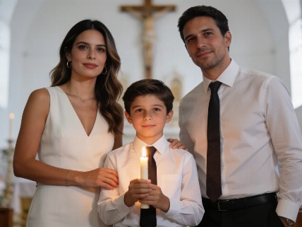 Lourdes Sánchez y Chato Prada celebran la Primera Comunión de su hijo Valentín De Chismes