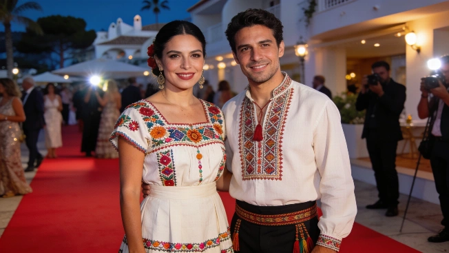 Ángela Aguilar y Nodal sorprenden con moda mexicana en Premios Juventud De Chismes